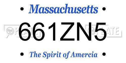 661ZN5 Massachusetts License Plate