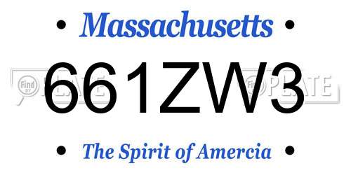 661ZW3 Massachusetts License Plate