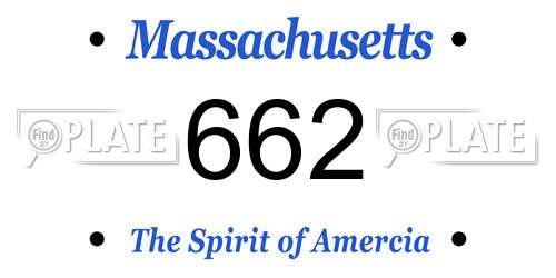 662 Massachusetts License Plate