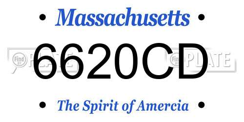 6620CD Massachusetts License Plate