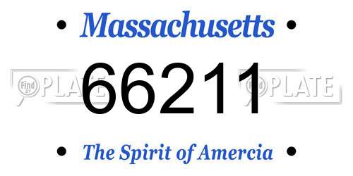 66211 Massachusetts License Plate