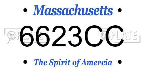 6623CC Massachusetts License Plate