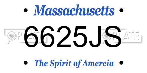 6625JS Massachusetts License Plate