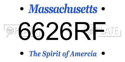 6626RF Massachusetts License Plate