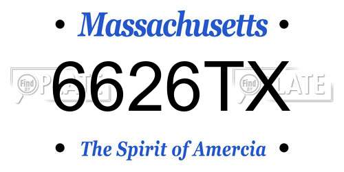 6626TX Massachusetts License Plate