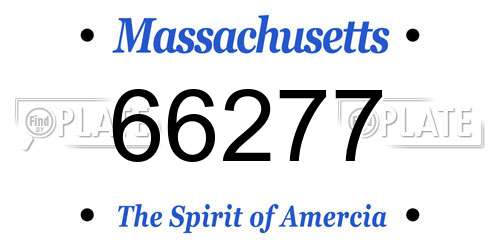 66277 Massachusetts License Plate