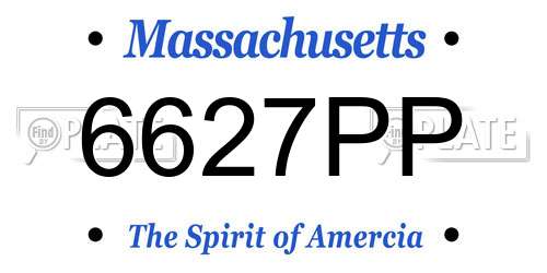 6627PP Massachusetts License Plate