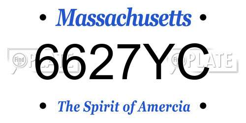 6627YC Massachusetts License Plate