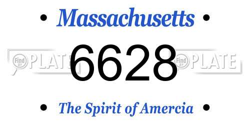 6628 Massachusetts License Plate