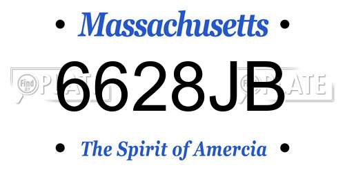 6628JB Massachusetts License Plate