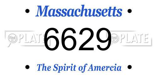 6629 Massachusetts License Plate