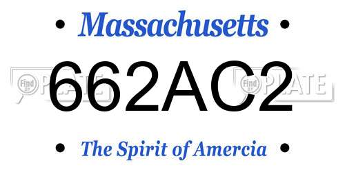 662AC2 Massachusetts License Plate
