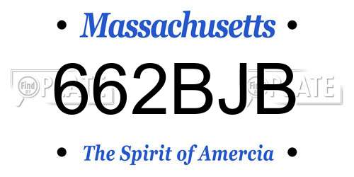 662BJB Massachusetts License Plate