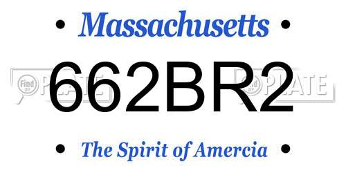 662BR2 Massachusetts License Plate