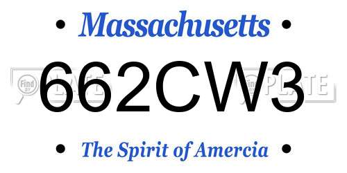 662CW3 Massachusetts License Plate