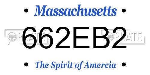 662EB2 Massachusetts License Plate