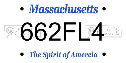 662FL4 Massachusetts License Plate