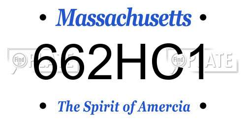 662HC1 Massachusetts License Plate