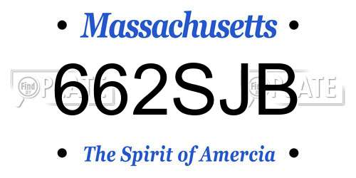 662SJB Massachusetts License Plate