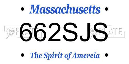 662SJS Massachusetts License Plate