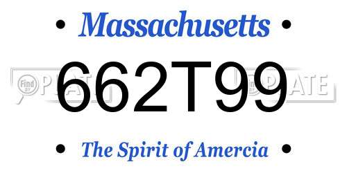 662T99 Massachusetts License Plate