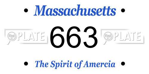 663 Massachusetts License Plate