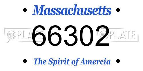 66302 Massachusetts License Plate