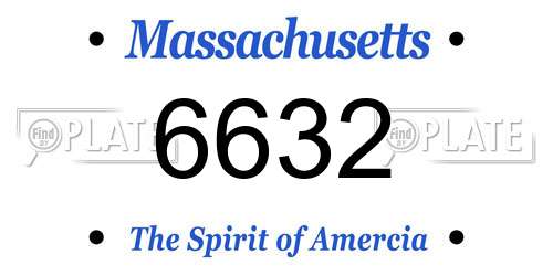 6632 Massachusetts License Plate