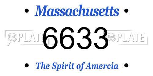 6633 Massachusetts License Plate