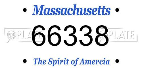 66338 Massachusetts License Plate