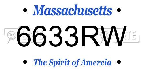 6633RW Massachusetts License Plate