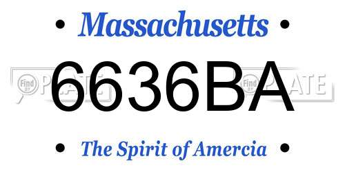 6636BA Massachusetts License Plate