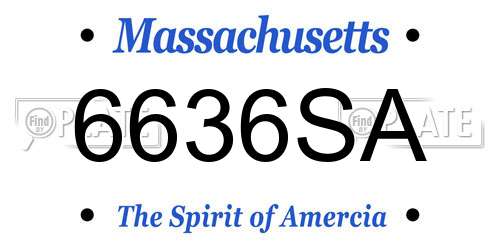 6636SA Massachusetts License Plate