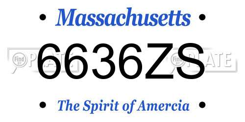 6636ZS Massachusetts License Plate