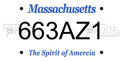 663AZ1 Massachusetts License Plate