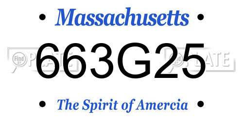 663G25 Massachusetts License Plate