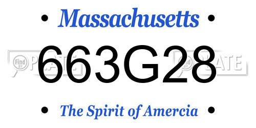 663G28 Massachusetts License Plate