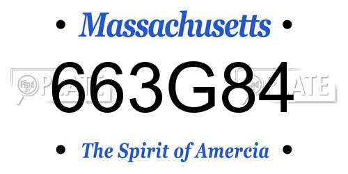 663G84 Massachusetts License Plate