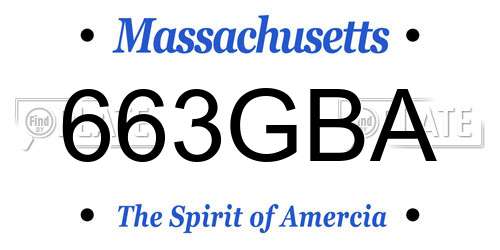 663GBA Massachusetts License Plate