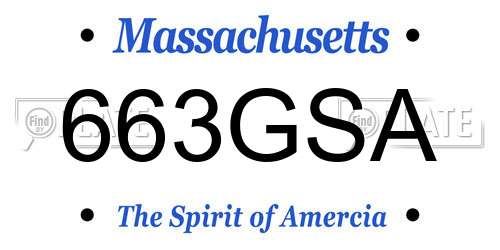 663GSA Massachusetts License Plate