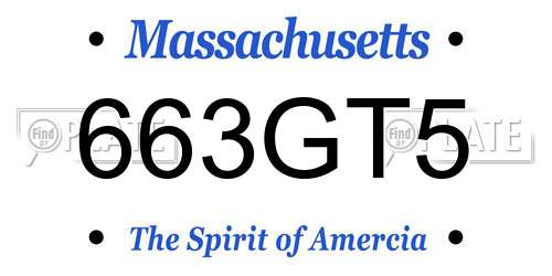 663GT5 Massachusetts License Plate