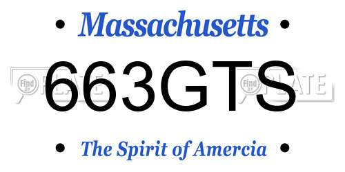 663GTS Massachusetts License Plate