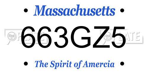 663GZ5 Massachusetts License Plate