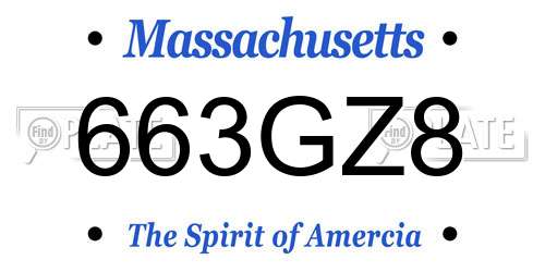 663GZ8 Massachusetts License Plate