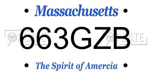 663GZB Massachusetts License Plate
