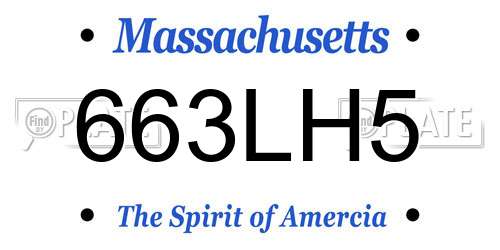 663LH5 Massachusetts License Plate