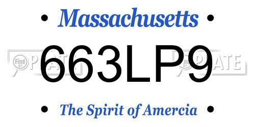 663LP9 Massachusetts License Plate