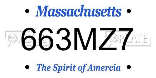 663MZ7 Massachusetts License Plate