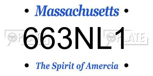 663NL1 Massachusetts License Plate