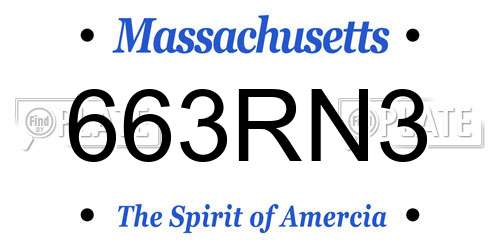 663RN3 Massachusetts License Plate